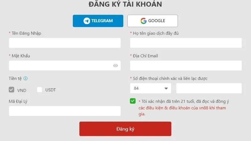 Hướng dẫn chi tiết thủ tục đăng ký tài khoản VN88