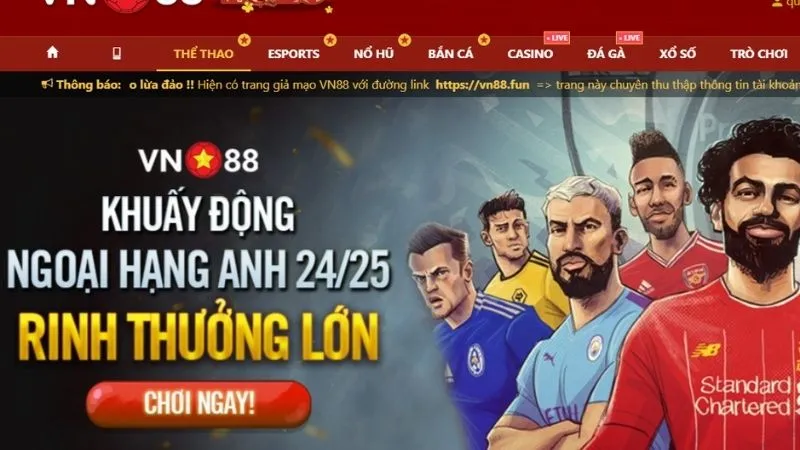 Thể thao VN88 – Sảnh cá cược thể thao uy tín với tỷ lệ kèo hấp dẫn  